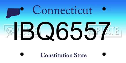 IBQ6557 Connecticut License Plate