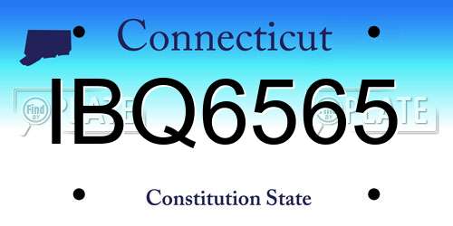 IBQ6565 Connecticut License Plate