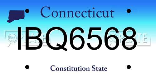IBQ6568 Connecticut License Plate