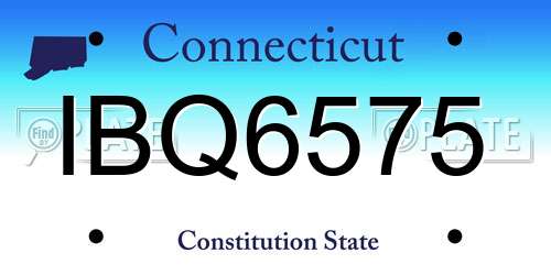 IBQ6575 Connecticut License Plate
