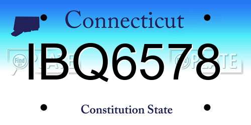 IBQ6578 Connecticut License Plate