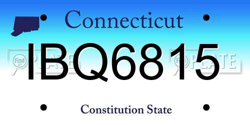 IBQ6815 Connecticut License Plate