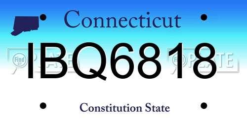 IBQ6818 Connecticut License Plate