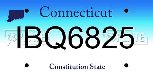IBQ6825 Connecticut License Plate