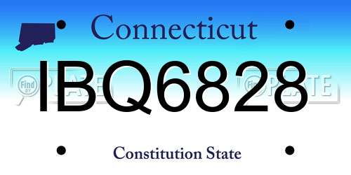 IBQ6828 Connecticut License Plate
