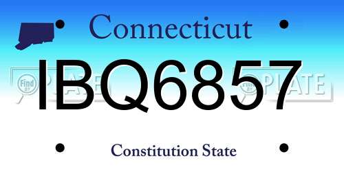 IBQ6857 Connecticut License Plate