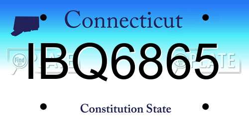 IBQ6865 Connecticut License Plate