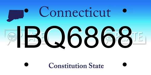 IBQ6868 Connecticut License Plate