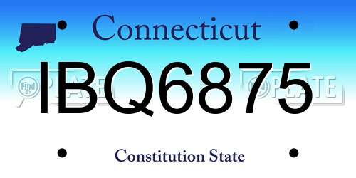 IBQ6875 Connecticut License Plate