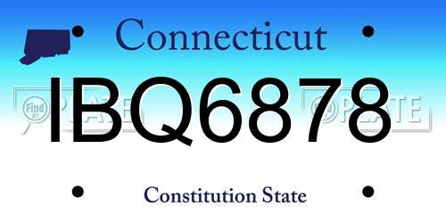 IBQ6878 Connecticut License Plate