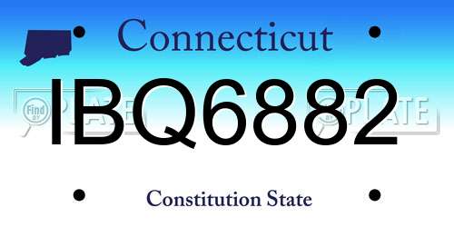 IBQ6882 Connecticut License Plate
