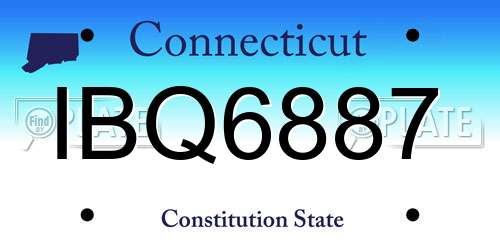 IBQ6887 Connecticut License Plate