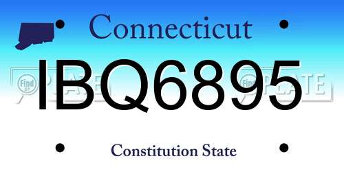 IBQ6895 Connecticut License Plate