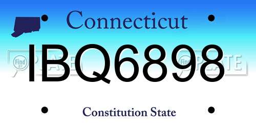 IBQ6898 Connecticut License Plate