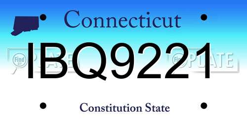 IBQ9221 Connecticut License Plate