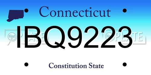 IBQ9223 Connecticut License Plate
