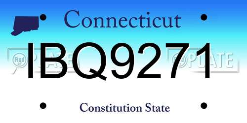 IBQ9271 Connecticut License Plate