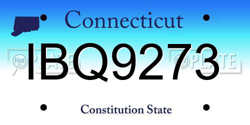 IBQ9273 Connecticut License Plate