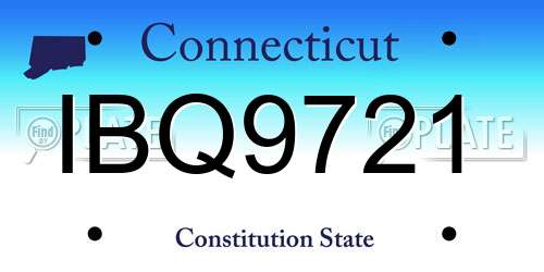 IBQ9721 Connecticut License Plate