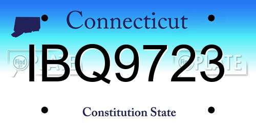 IBQ9723 Connecticut License Plate