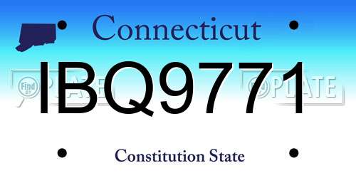 IBQ9771 Connecticut License Plate