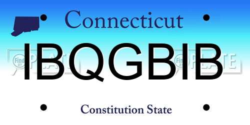 IBQGBIB Connecticut License Plate