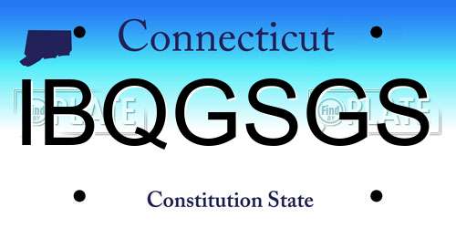 IBQGSGS Connecticut License Plate