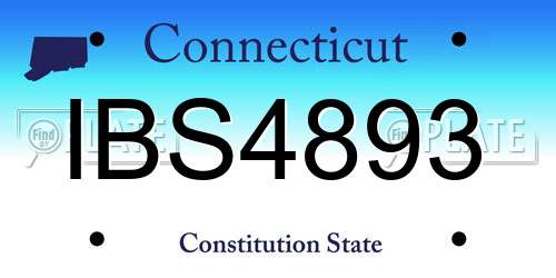 IBS4893 Connecticut License Plate