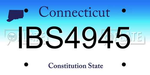 IBS4945 Connecticut License Plate