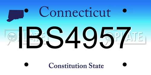 IBS4957 Connecticut License Plate