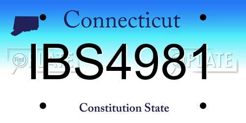 IBS4981 Connecticut License Plate