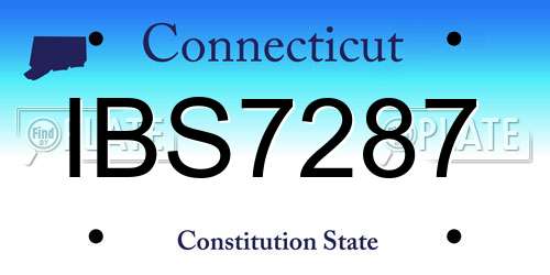 IBS7287 Connecticut License Plate