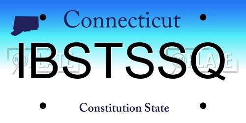IBSTSSQ Connecticut License Plate