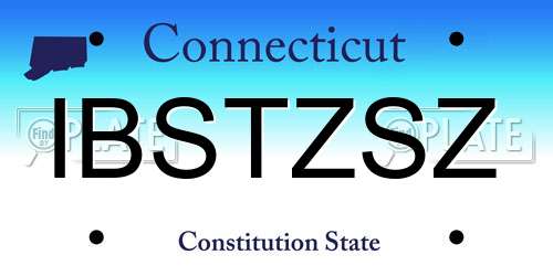 IBSTZSZ Connecticut License Plate