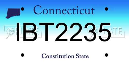 IBT2235 Connecticut License Plate