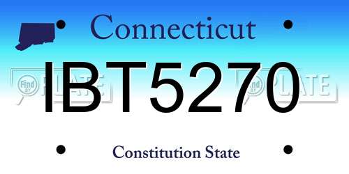 IBT5270 Connecticut License Plate