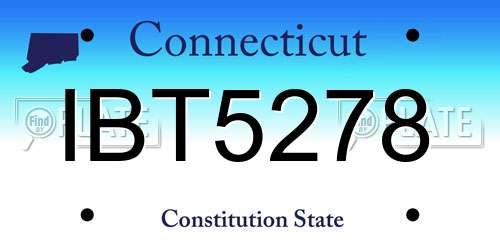 IBT5278 Connecticut License Plate