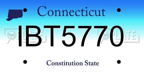 IBT5770 Connecticut License Plate