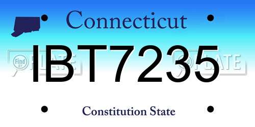 IBT7235 Connecticut License Plate