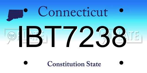 IBT7238 Connecticut License Plate