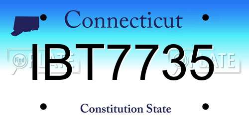 IBT7735 Connecticut License Plate