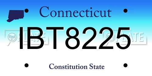 IBT8225 Connecticut License Plate