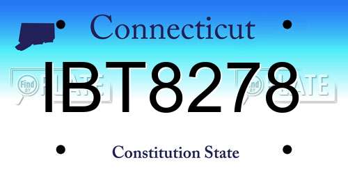 IBT8278 Connecticut License Plate