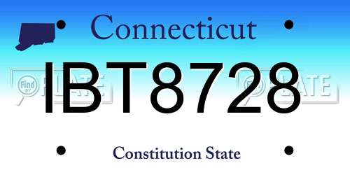 IBT8728 Connecticut License Plate