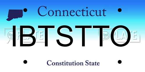 IBTSTTO Connecticut License Plate