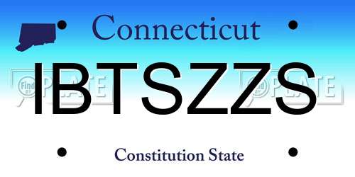 IBTSZZS Connecticut License Plate