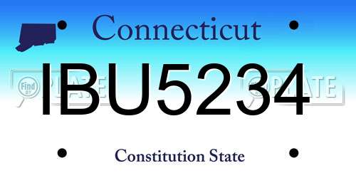 IBU5234 Connecticut License Plate