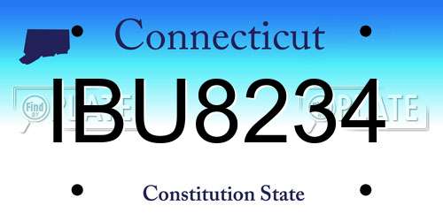 IBU8234 Connecticut License Plate