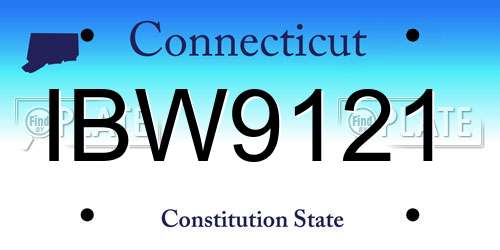 IBW9121 Connecticut License Plate
