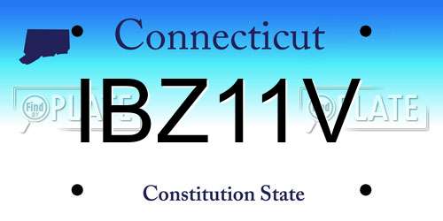 IBZ11V Connecticut License Plate